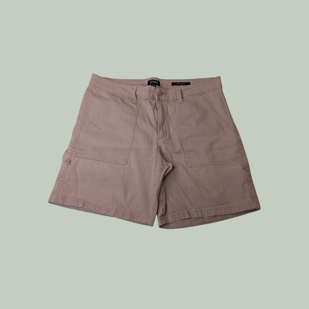 Jones New York Utility Shorts Size‎ 10 Tan Stretch Cotton Cargo Pockets Casual